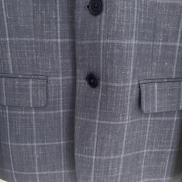 Collection by Michael Strahan | Blue Windowpane Suit Jacket for Boys | Size 14 - Picture 7 of 11